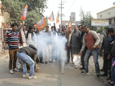 BJP memebers celeberate to return Amit Shah as party cheif